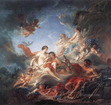  boucher pintura - Vulcano presentando a Venus con brazos para Eneas Rococó Francois Boucher